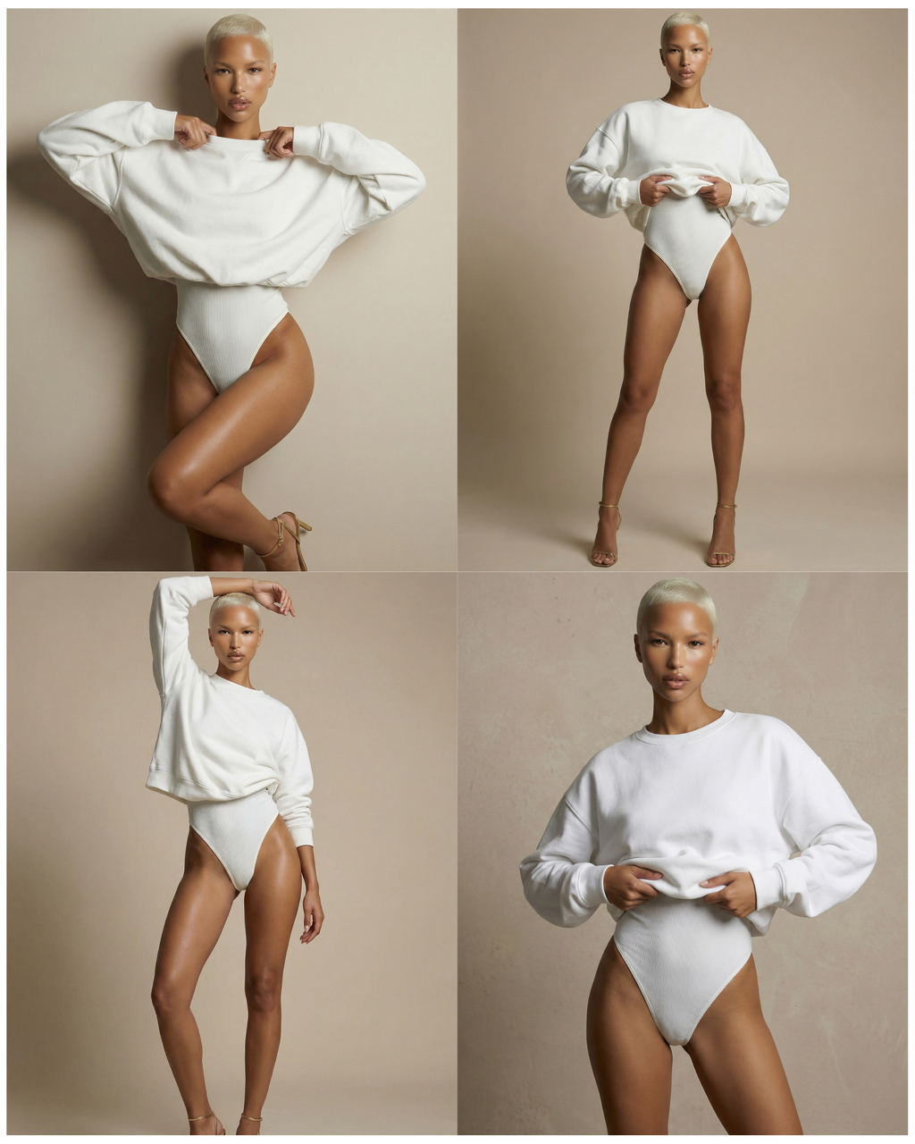 White Sweatshirt Model Image Pack