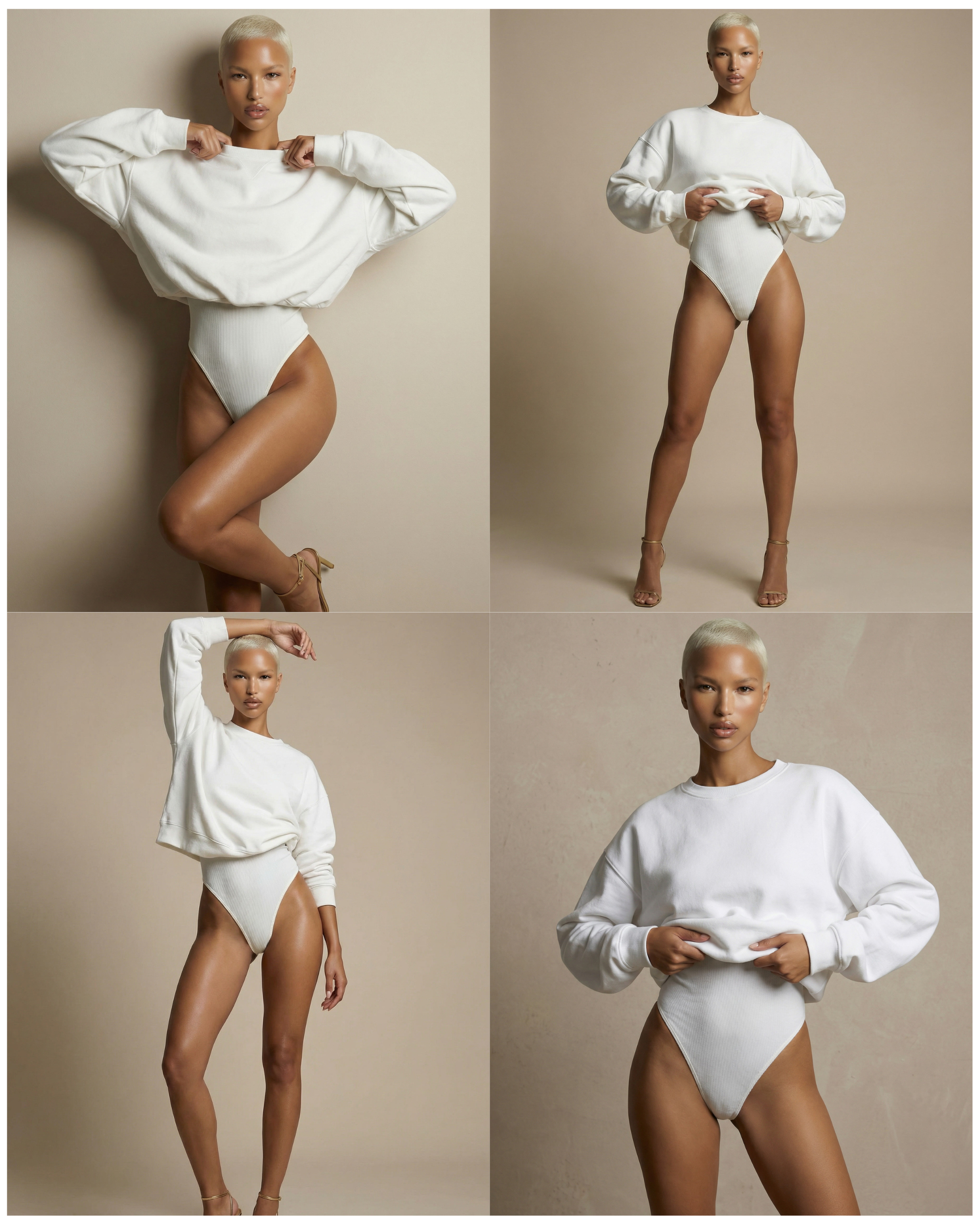 White Sweatshirt Model Image Pack