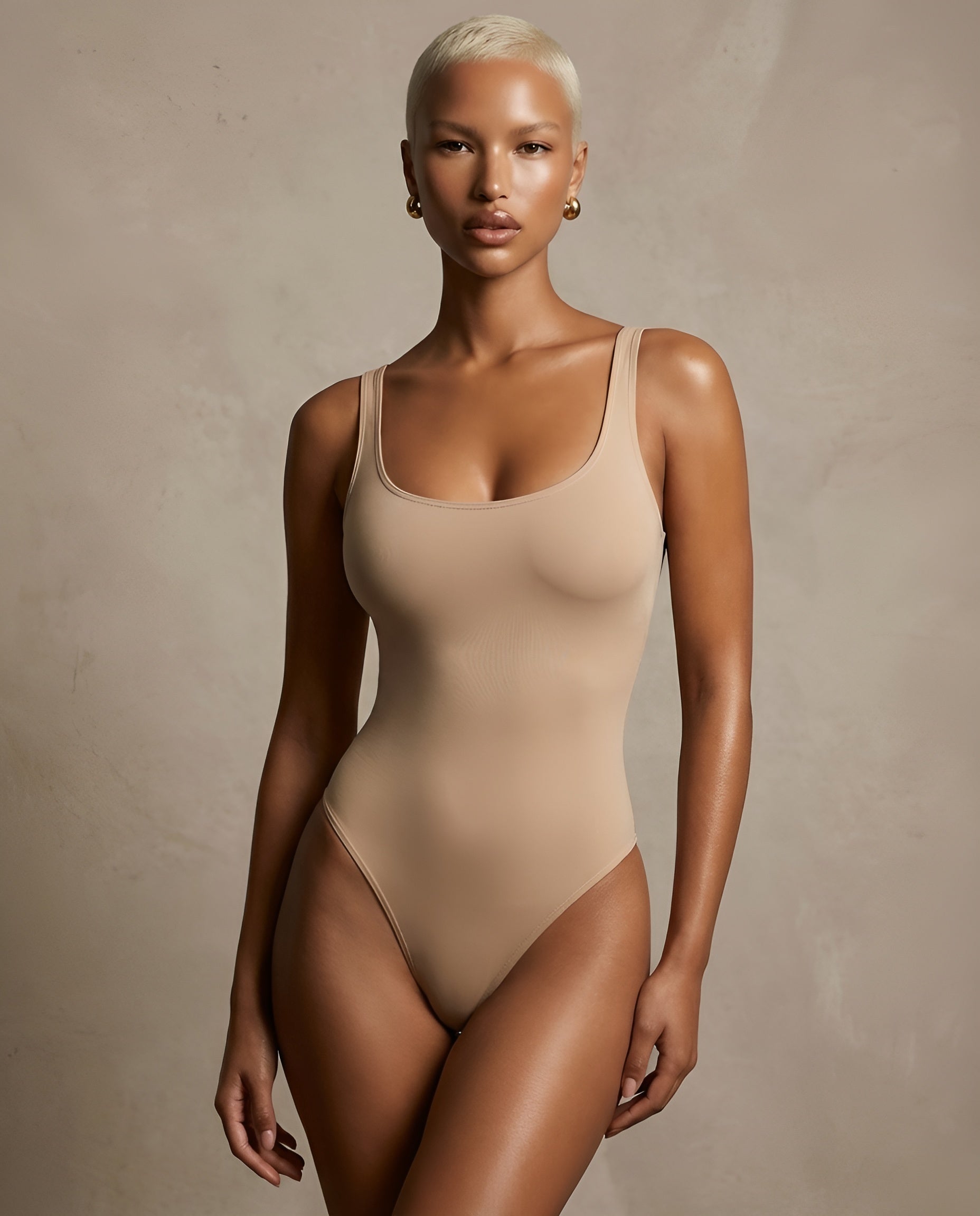 Beige Bodysuit Model Image Pack