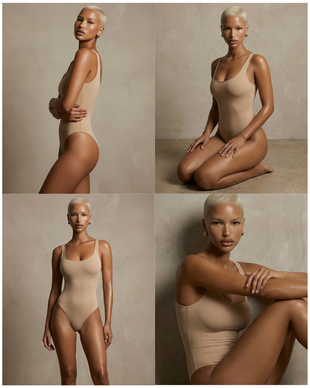Beige Bodysuit Model Image Pack