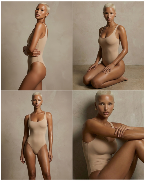 Beige Bodysuit Model Image Pack