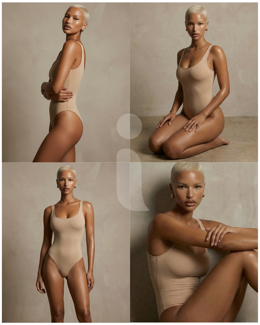Beige Bodysuit Model Image Pack
